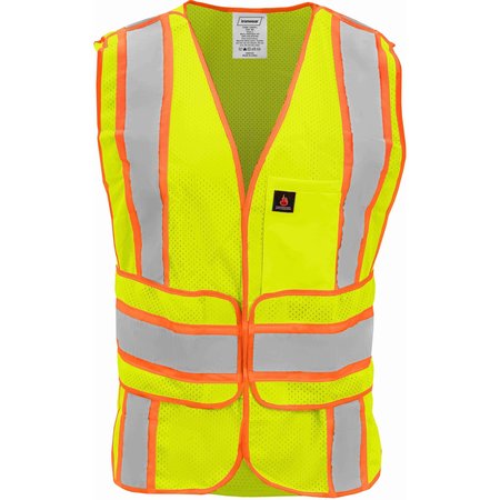 IRONWEAR Flame-Retardant Breakaway Vest Class 2 w/ Wraparound Closure (Lime/Medium-Large) 1290FR-L-MD-XL